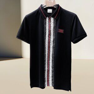 Burberry Black Polo Shirt with Graphic Detail